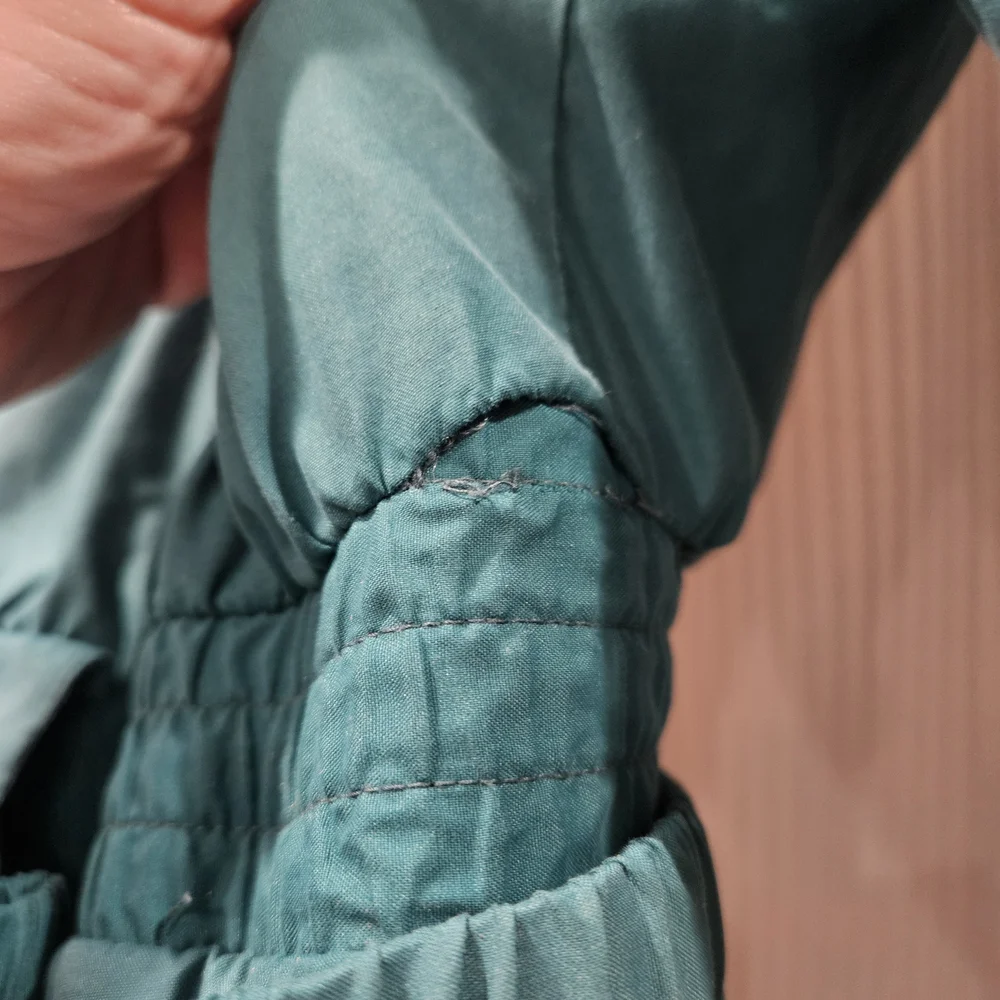 Vintage Obermeyer Girls (8) Teal Snowsuit with Red Embroidery
